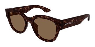 Alexander McQueen AM0509SA Asian Fit 002 Womens Sunglasses Tortoiseshell Size 55