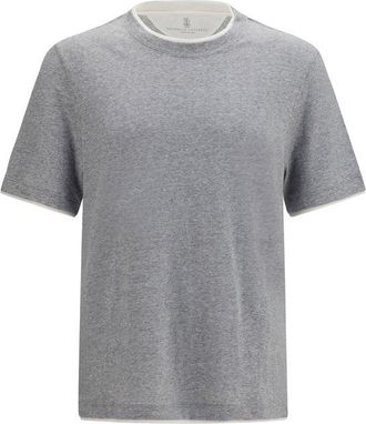 Brunello Cucinelli Gray Cotton Mens T-Shirt
