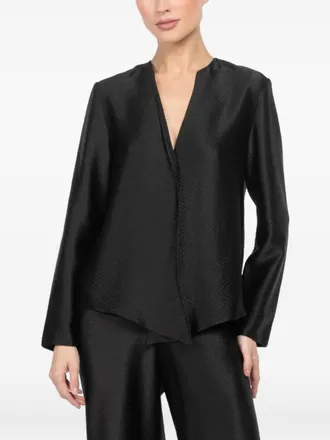 Peter Cohen Blouse met V-hals - Zwart