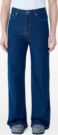 Gucci High waist jeans met wijde pijpen - Blauw