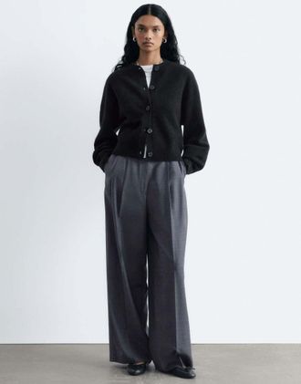 & Other Stories cardigan in lana cotta nero