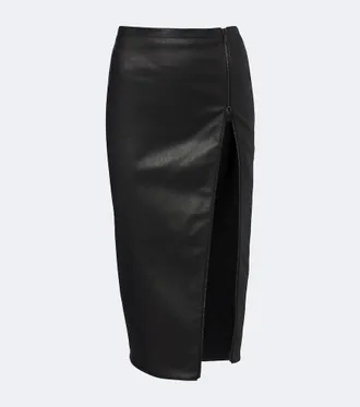 Gucci Leather midi skirt