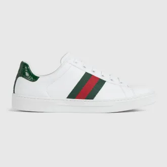 Gucci Womens Gucci Ace Sneaker, White, Leather