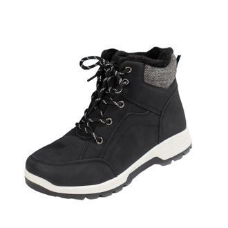 Generic Winter Womens Leather Comfort Low Leg Ankle Boots with Velvet Design for Elegant and Cozy Footwear Experience (Black, 4. 5)