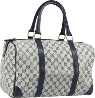 Gucci Pre-owned Vintage Boston Bag - Dames - Vintage Handtas - Blauw - ONE Size - Vintage