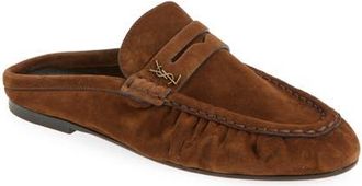 Saint Laurent Le Penny Loafer Mule in Brown at Nordstrom, Size 7.5Us