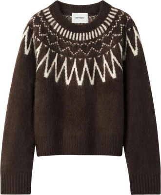 Soft Goat Jersey de cuello redondo - Knitwear - Mujer - Marr&oacute;n - L
