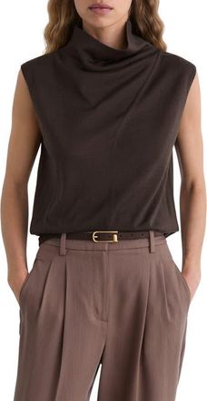 Reiss Honey Mock Neck Wool Shell in Chocolate Brown at Nordstrom, Size X-Small