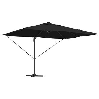 Berkfield Home Cantilever Roma Parasol with LEDs Black 352x251x265 cm Aluminium | Size: 352 x 251 x 265 cm