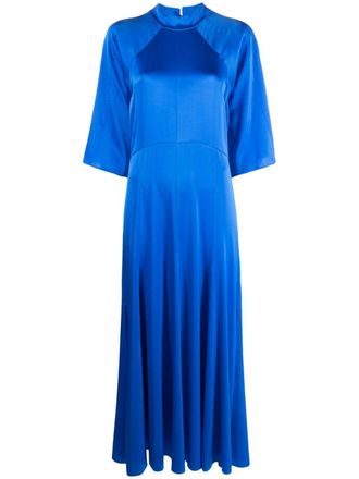 Forte_Forte raglan-sleeved silk dress - women - Silk/Spandex/Elastane - II - Blue