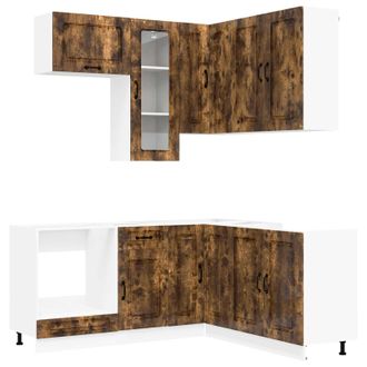 vidaXL Unidad De Cocina Kalmar 8 Uds. Roble Ahumado Vidaxl