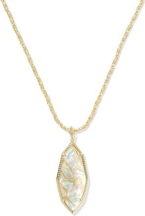 Kendra Scott Ophelia Large Shell Pendant Necklace in Gold Iridescent Abalone at Nordstrom