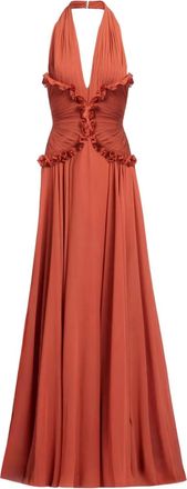 Elie Saab Abito lungo con scollo a V - Arancione