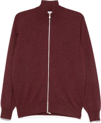 Brunello Cucinelli Maglione in cashmere con zip - Rosso