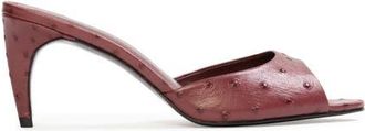 Black Suede Studio Jazz 70 Sandal in Ruby Ostrich Leather at Nordstrom, Size 37.5