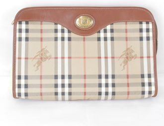 Burberry Beige Pvc Clutch Bag (Pre-Owned)