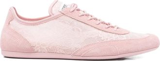 Jimmy Choo London Sunny lace-up sneakers - women - Calf Suede/Calf Suede/Fabric/Fabric/Rubber - 39,5 - Pink