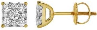 LuvMyJewelry Lab Grown Diamond Square Cluster Stud Earrings in 14K Yellow Gold at Nordstrom Rack