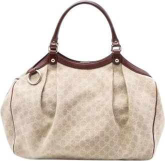 Gucci Pre-owned Handbags, female, Beige, Size: ONE SIZE Pre-owned Sukey Tote Bag