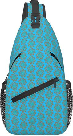 Generic Orange Polygon Geometric Sling Bag Trendy Chest Bag Anti Theft Backpack For Outdoors Traveling Cycling