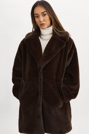 LaMarque LINNEA | Faux Fur Coat in Bitter Chocolate at Nordstrom, Size X-Small