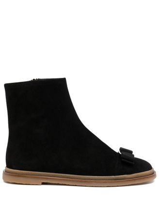 Ferragamo Varina winter ankle boots - women - Fabric/Goat Skin/Merino/Rubber - 6.5B - Black