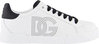 Dolce & Gabbana Portofino Sneaker Wit/Zwart - Dames - Sneakers - Wit - 39 EU - Schoenen