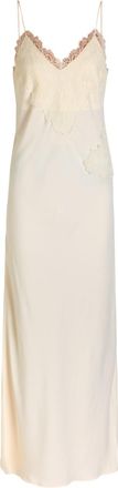 Róhe Lace-appliquéd Satin Maxi Slip Dress - Cream - 34 (UK6 / XS)