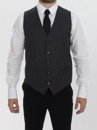 Dolce & Gabbana wool slim-fit striped single-breasted waistcoat