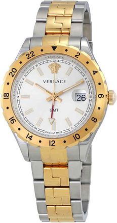 Versace Hellenyium GMT Silver Dial Mens Watch V1103 0015