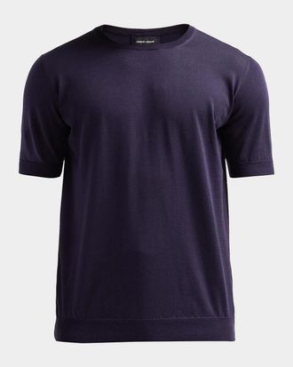 Giorgio Armani Men & apos;s Silk and Cotton Crewneck T-Shirt
