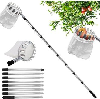 OEM Cueille-fruits - Perche Telesc&oacute;pica Ajustable De 1,2 A 3,2 M - Bolsa De Recolecci&oacute;n En Tela - Para Peras Naranjas Limones Manzanas Aguacates - 1 Unida