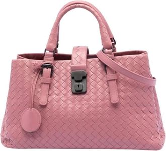 Bottega Veneta Pre-owned Handbags, female, Pink, Size: ONE SIZE Pre-owned Small Roma Satchel