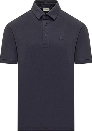 Etro Roma Fit Piqu&eacute; Polo Shirt van katoen - Heren - Polos - Blauw - 2XL - Katoen - Tops