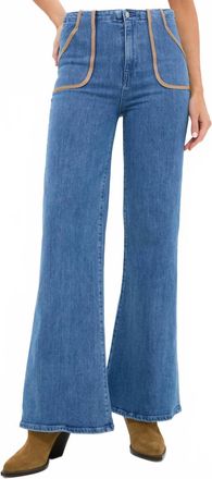 LE JEAN Joni Extreme Flare High Rise Jeans In Blue Crystal