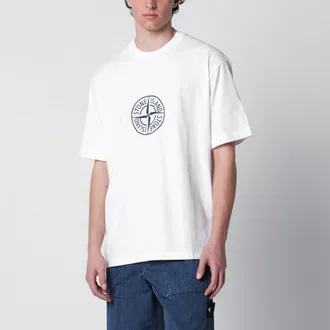 Stone Island All Around Compass T-shirt in white jersey