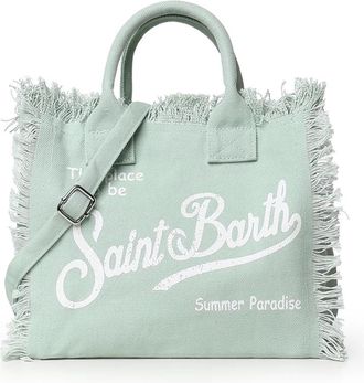 MC2 Saint Barth Tassen, Dames, Groen, ONE Size, Katoen, Canvas Tote Bag
