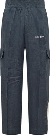 Palm Angels Navy Blue Straight Cargos Pants