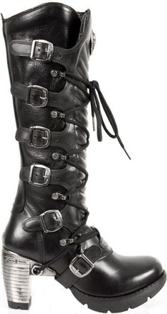 New Rock TR004-S1 Leather Knee High Boots