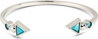 Sterling Forever Kalena Turquoise Open Cuff Bracelet in Silver at Nordstrom Rack