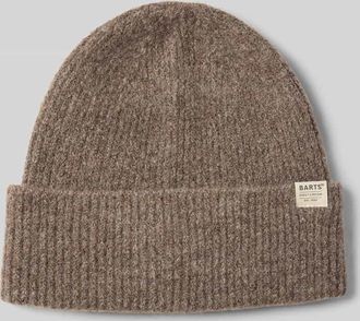 Barts Beanie mit Umschlag und Label-Detail Modell Willian in Mittelbraun Mel, Größe 1