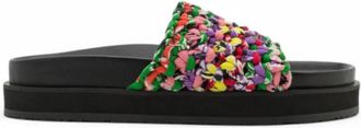Arizona Love Kleurrijke Gevlochten Muiltjes - Dames - Sandalen - Zwart - 39 EU - Schoenen