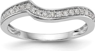 Diamond2Deal 14k White Gold Lab Grown Diamond Wedding Band Ring 0.22Ct Clarity- VS Color- G-H