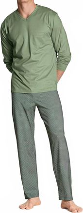 CALIDA Relax Imprint Long Pyjamas Set In Green