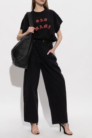 Willy Chavarria T-shirt Sad Mami, Womens, Black