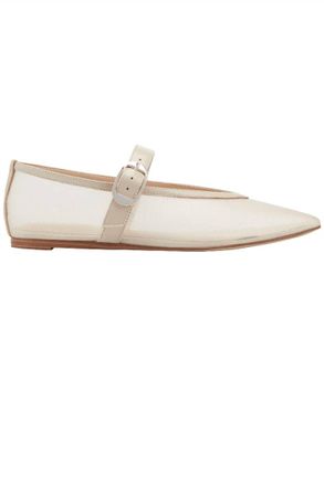 Marc Fisher Womens Godina Mesh Mary Jane Ballet Flat In Ivory