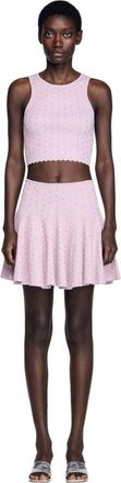 Sandro Rhinestone knit crop top in Mauve at Nordstrom, Size X-Small