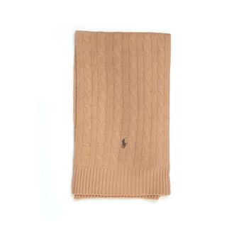 Polo Ralph Lauren Geribbeld Wollen Sjaal - Heren - Wintersjaals - Beige - ONE Size - Wol - Accessoires