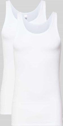 Schiesser Feinripp-Unterhemd mit Rundhalsausschnitt in Weiss, Größe 5