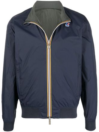 K-Way reversible stripe-detail jacket - men - Polyamide/Polyamide - XXXL - Blue